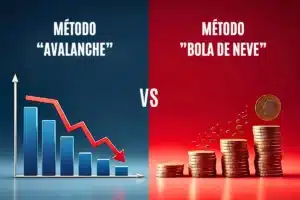 Imagem comparando o Método Avalanche e o Método Bola de Neve para sair das dívidas
